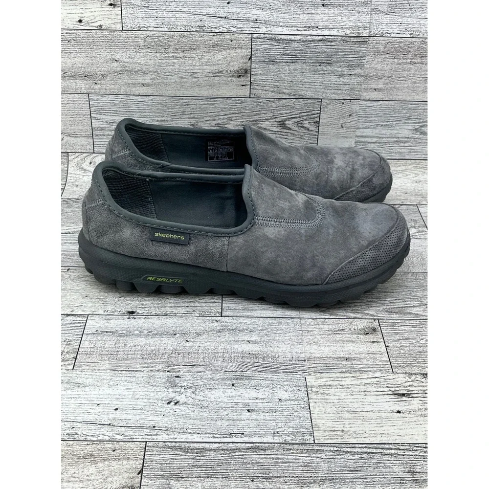 Skechers Go Walk Women's Gray‎ Suede Slip On Comfort Shoes Size 6 M